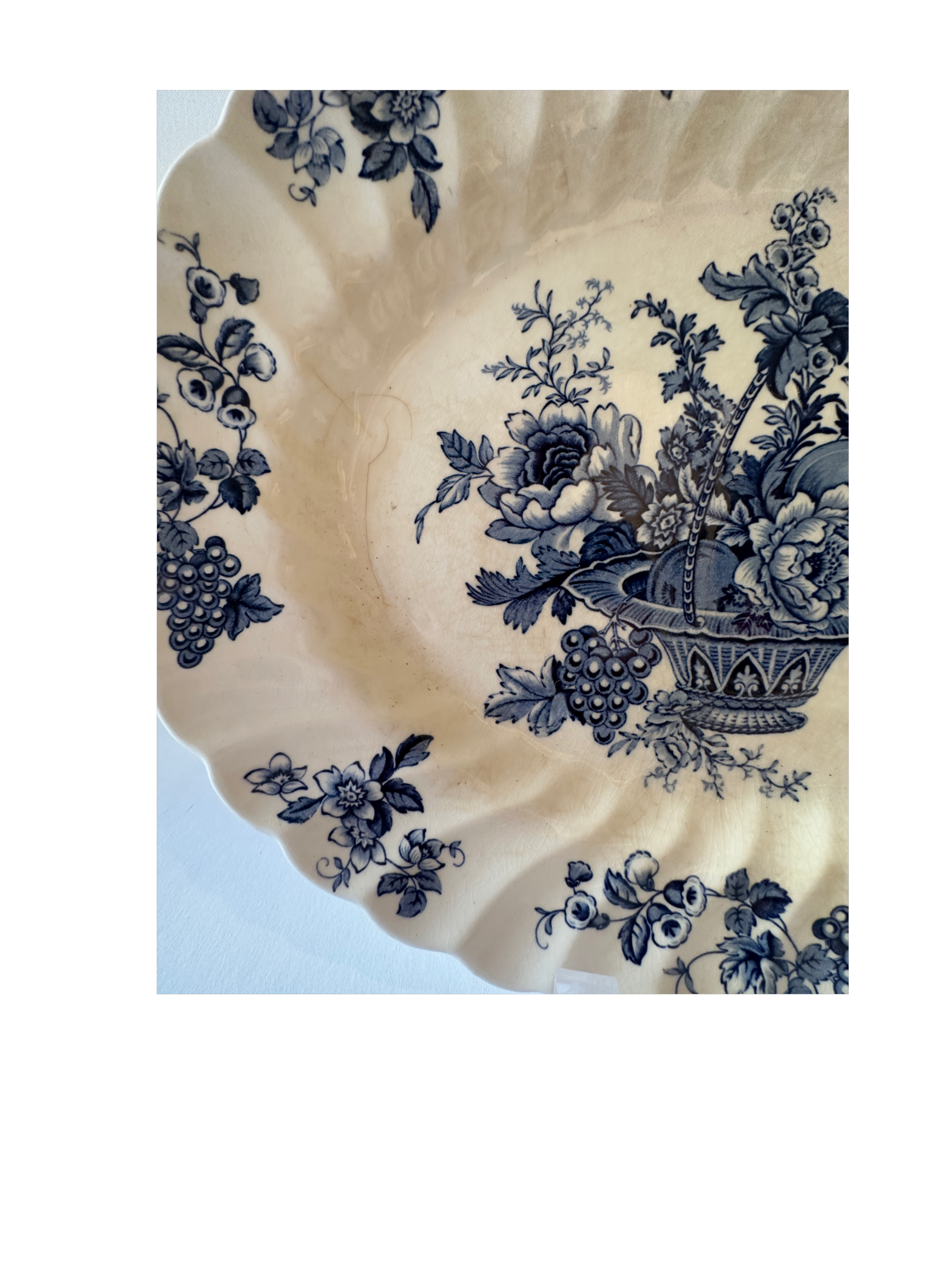 Vintage Bountiful Blue and White Platter - Hunt and Bloom