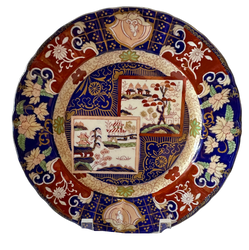 Antique Mason's Double Landscape Imari Plate 