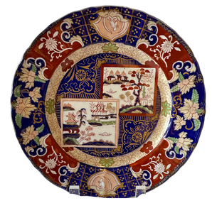 Antique Mason's Double Landscape Imari Plate 