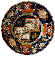 Antique Masons Double Landscape Bowl 