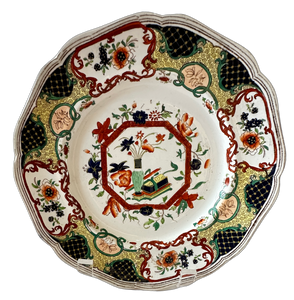 Antique Polychrome Plate - Hunt and Bloom