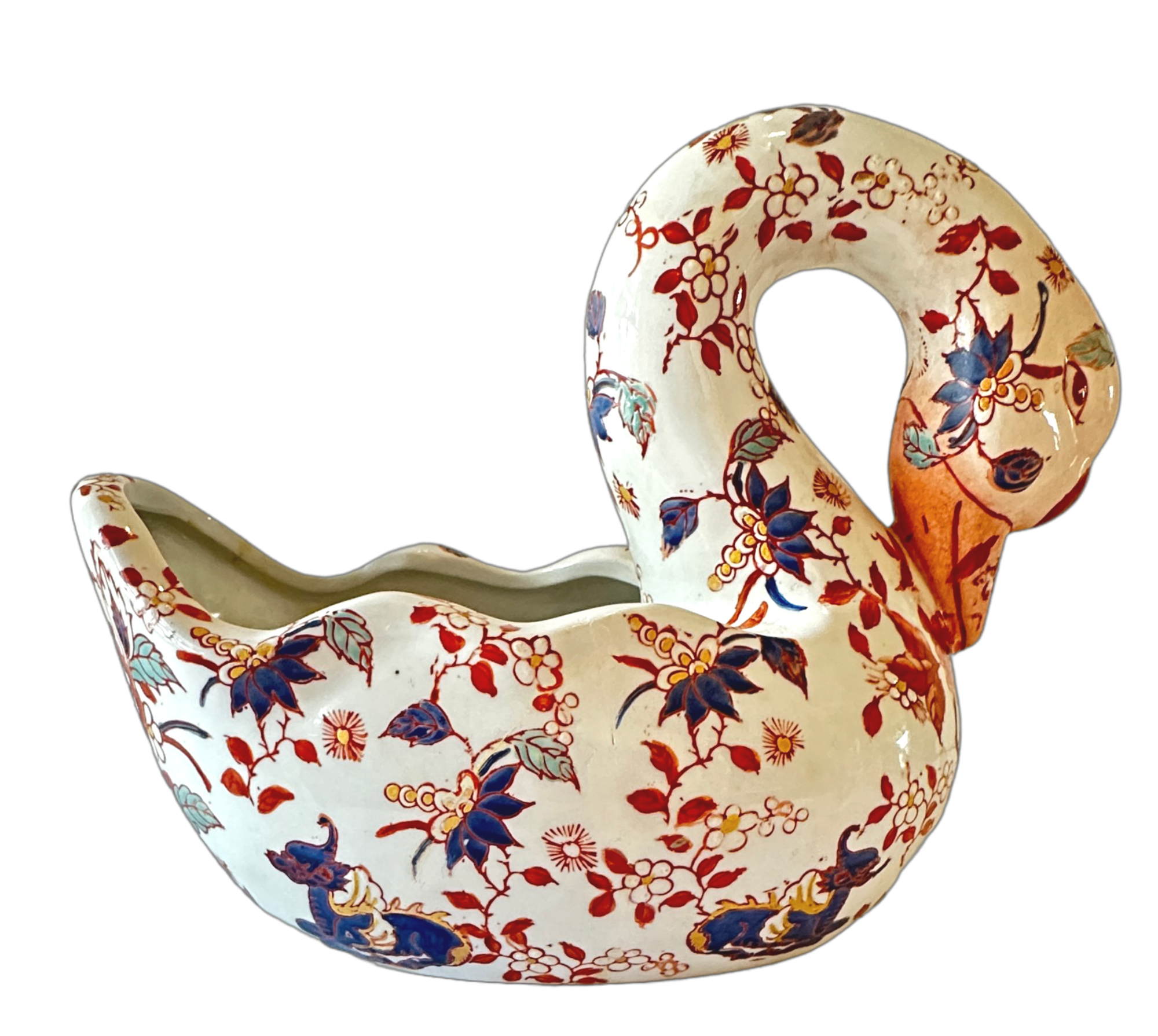 Imari Style Porcelain Swan 