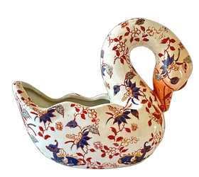 Imari Style Porcelain Swan 