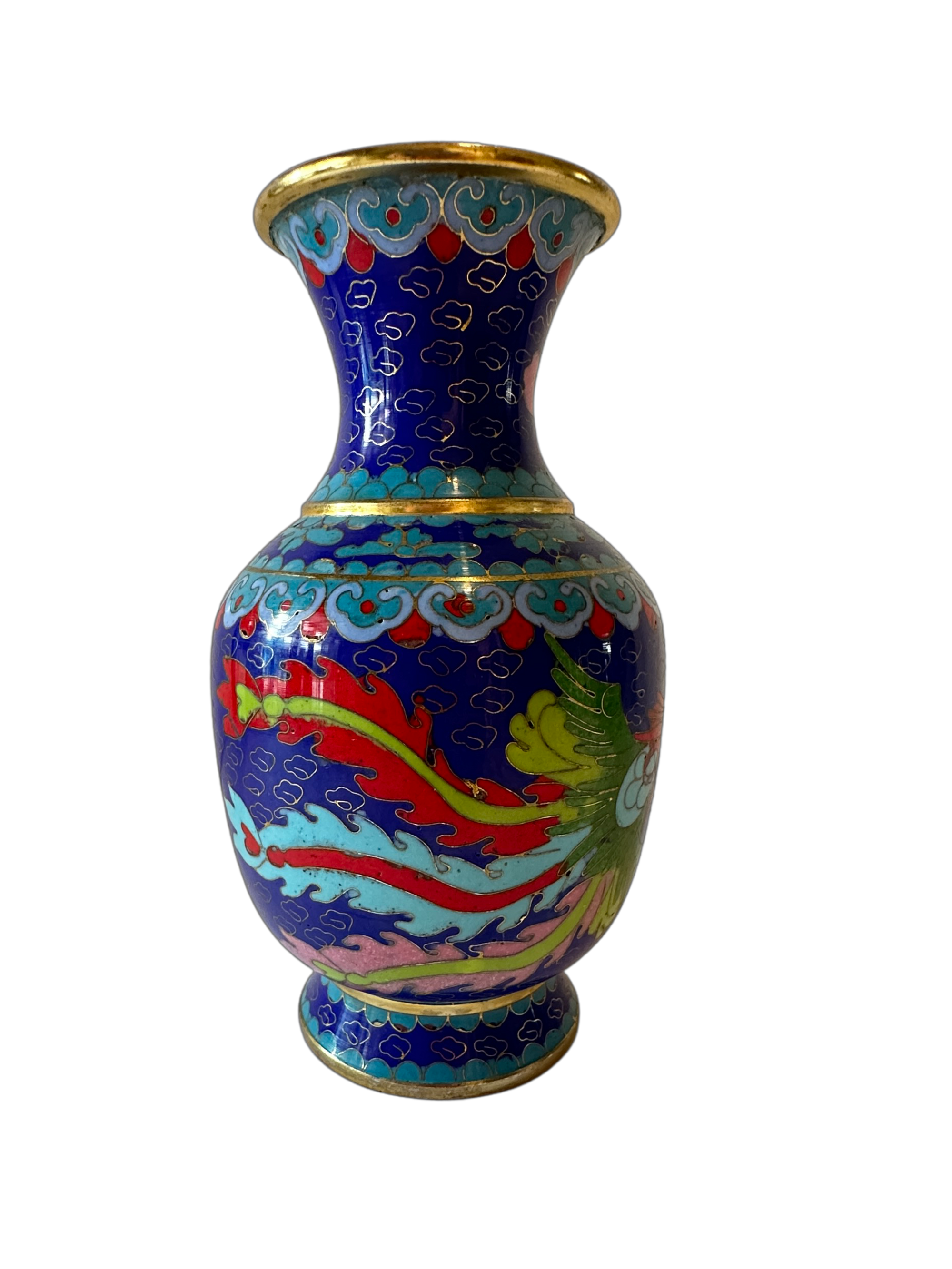 Vintage Dragon Cloisonne Vase - Hunt and Bloom