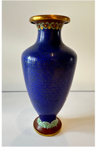 Vintage Dragon Cloissone Blue Vase - Hunt and Bloom