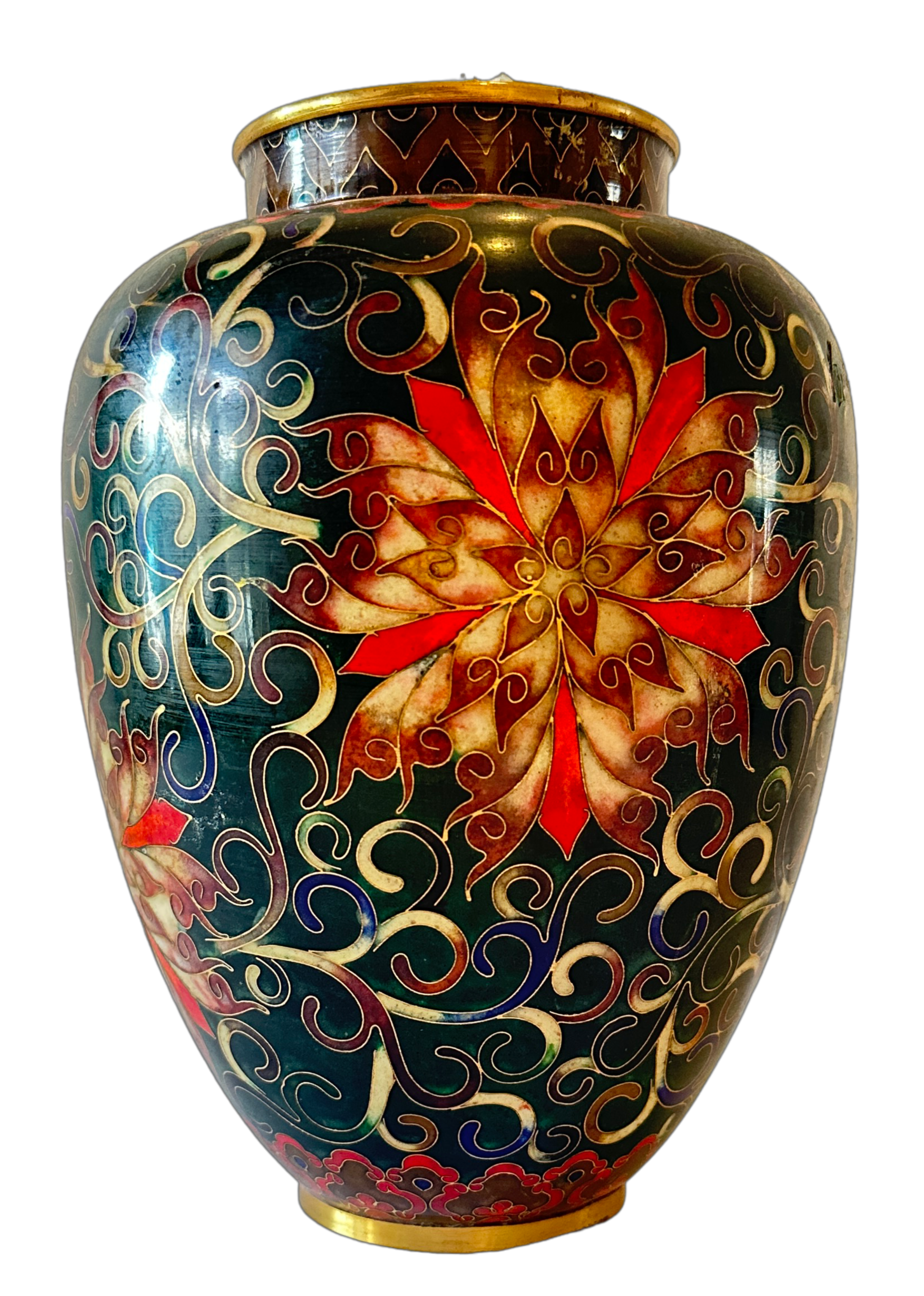 Vintage Robert Kuo Cloisonne Vase - Hunt and Bloom