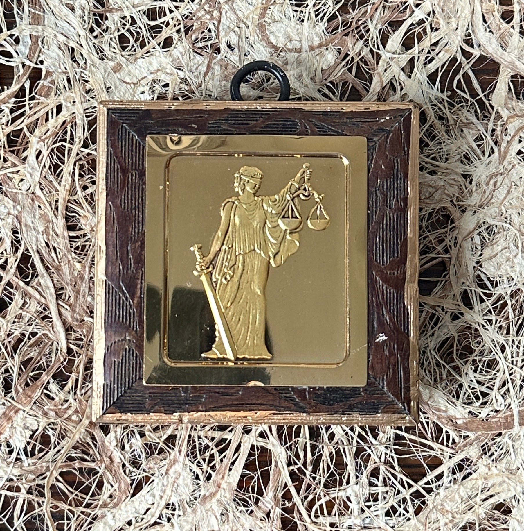Museum Bee, Wooden Frame with Lady Justice