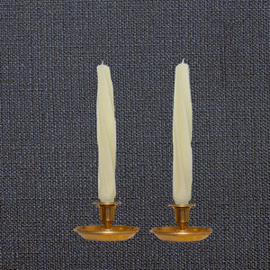 Pair of 9 inch Cream Twist Taper Candles 