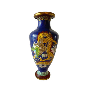 Vintage Dragon Cloissone Blue Vase - Hunt and Bloom