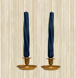 Pair of 9 inch Blue Twist Taper Candles 