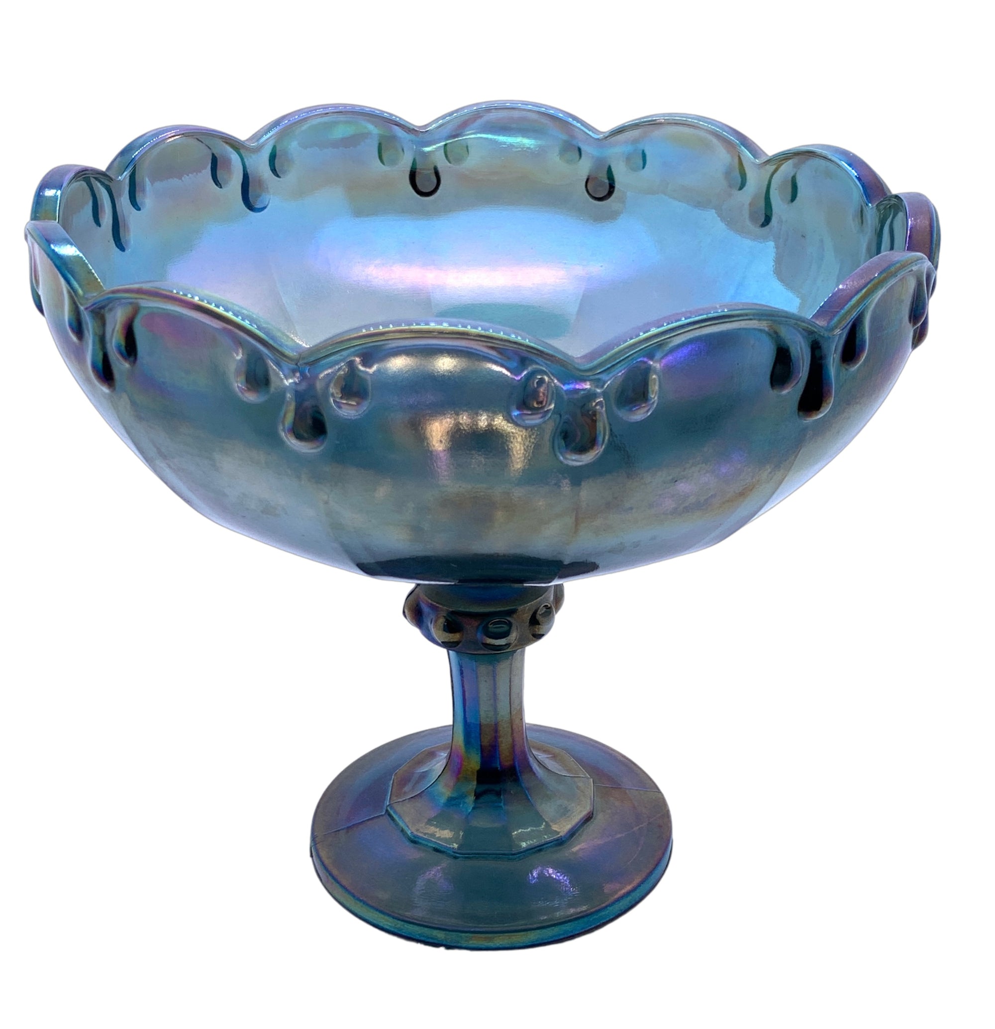Vintage Carnival Glass Pedestal Bowl - Hunt and Bloom