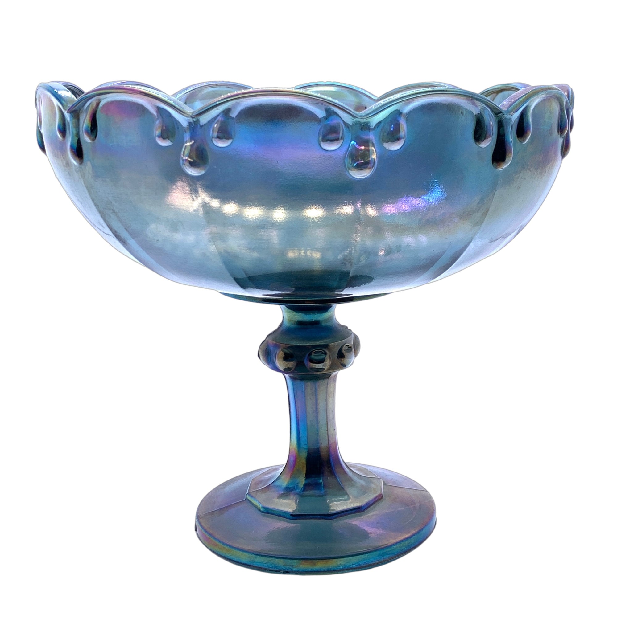 Vintage Carnival Glass Pedestal Bowl - Hunt and Bloom