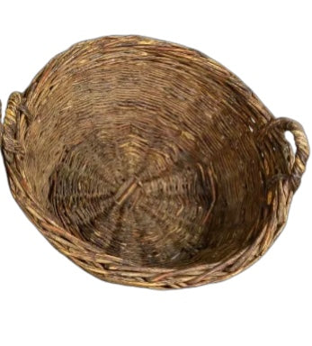 Vintage European Wicker Round Basket - Hunt and Bloom