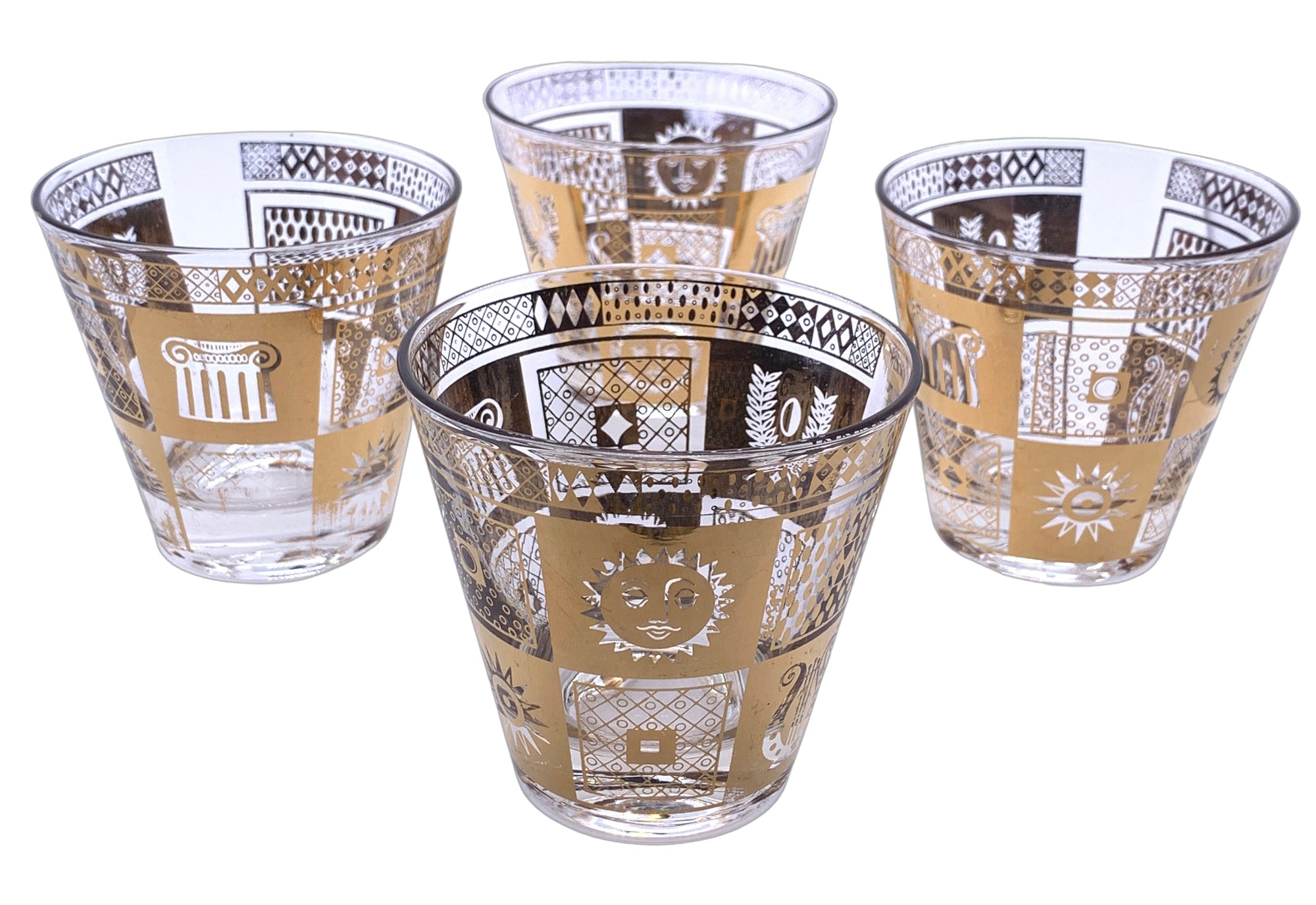 Vintage Georges Briard Double Old Fashioned Glasses, Set of 4 - Hunt and Bloom