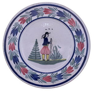 Vintage Quimper Dinner Plate, Boy - Hunt and Bloom