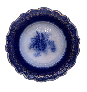Antique Scalloped Flow Blue Plate - Hunt and Bloom