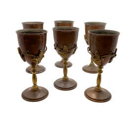 Vintage Copper & Brass Goblets, Set of 6 - Hunt and Bloom