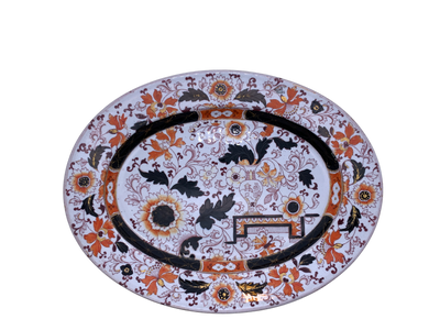 Antique Mason's Ironstone Imari Style Oval Platter - Hunt and Bloom