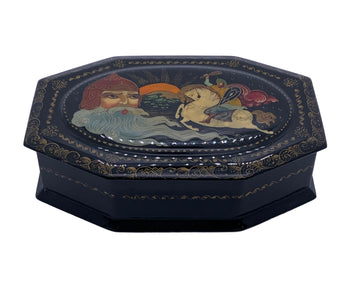 Vintage Hand Painted Russian Lacquer Box - Hunt and Bloom