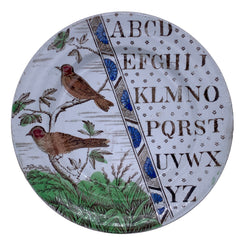 Antique Staffordshire Alphabet Plate - Hunt and Bloom