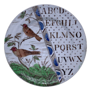 Antique Staffordshire Alphabet Plate - Hunt and Bloom