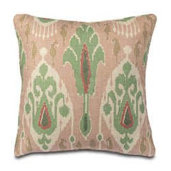 Ikat Bokhara Pillow, Rose/ Green - Hunt and Bloom