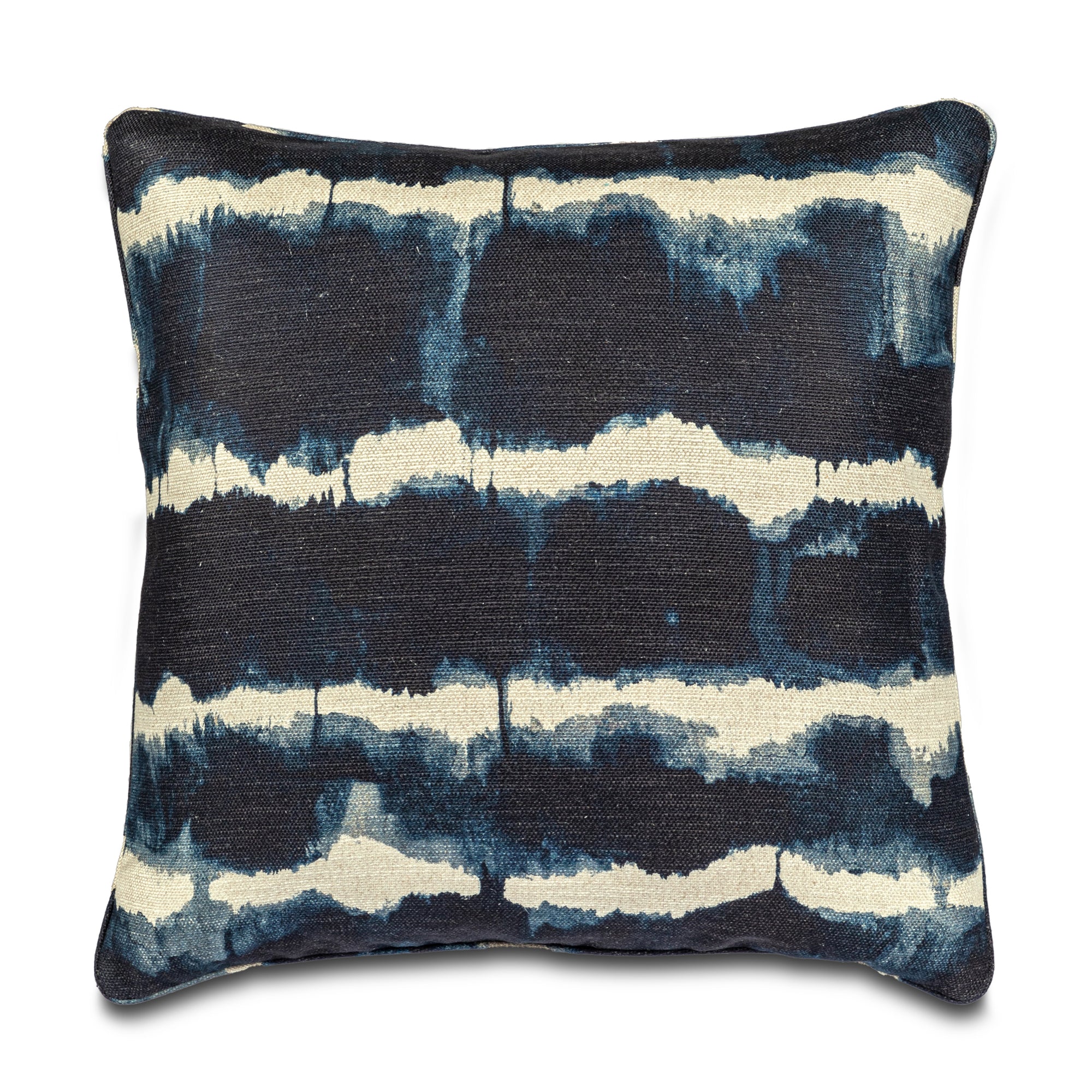 Dark Blue and Touches of White Striped Pillow 