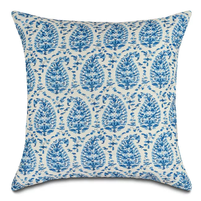 Rougier Print Indoor/ Outdoor Pillow, Blue - Hunt and Bloom