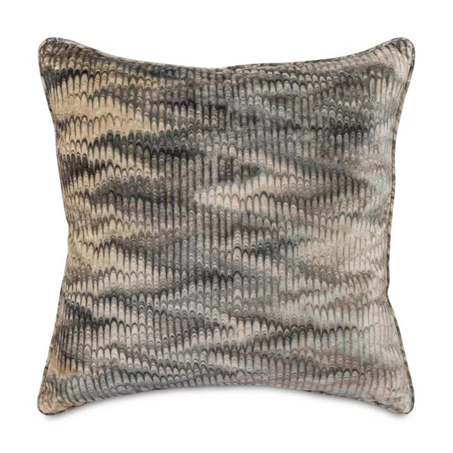 Tan and Charcoal 22 Inch Textured Pillow 
