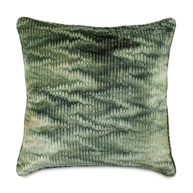 Multi Color Emerald Green Textured 22 Inch Pillow 