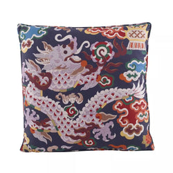 Ming Dragon Pillow, Indigo - Hunt and Bloom