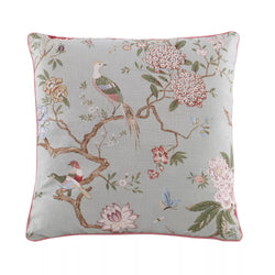 Oriental Bird Pillow, Mulit/ Blue - Hunt and Bloom